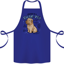 Shar Pei Anatomy Funny Dog Cotton Apron 100% Organic Royal Blue