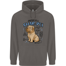 Shar Pei Anatomy Funny Dog Mens 80% Cotton Hoodie Charcoal