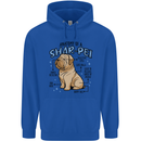Shar Pei Anatomy Funny Dog Mens 80% Cotton Hoodie Royal Blue