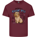 Shar Pei Anatomy Funny Dog Mens Cotton T-Shirt Tee Top Maroon