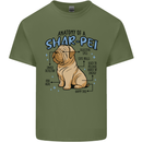 Shar Pei Anatomy Funny Dog Mens Cotton T-Shirt Tee Top Military Green