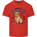 Shar Pei Anatomy Funny Dog Mens Cotton T-Shirt Tee Top Red
