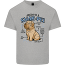 Shar Pei Anatomy Funny Dog Mens Cotton T-Shirt Tee Top Sports Grey