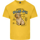 Shar Pei Anatomy Funny Dog Mens Cotton T-Shirt Tee Top Yellow