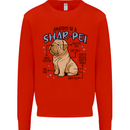 Shar Pei Anatomy Funny Dog Mens Sweatshirt Jumper Bright Red