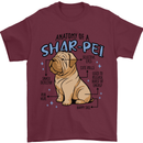 Shar Pei Anatomy Funny Dog Mens T-Shirt 100% Cotton Maroon