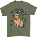 Shar Pei Anatomy Funny Dog Mens T-Shirt 100% Cotton Military Green