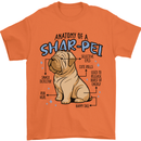 Shar Pei Anatomy Funny Dog Mens T-Shirt 100% Cotton Orange