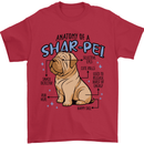 Shar Pei Anatomy Funny Dog Mens T-Shirt 100% Cotton Red