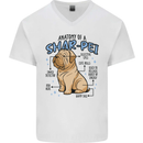 Shar Pei Anatomy Funny Dog Mens V-Neck Cotton T-Shirt White