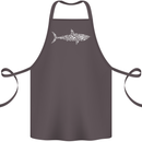Shark Silhouette Made of Scuba Diver Diving Cotton Apron 100% Organic Dark Grey