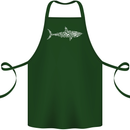 Shark Silhouette Made of Scuba Diver Diving Cotton Apron 100% Organic Forest Green