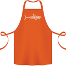 Shark Silhouette Made of Scuba Diver Diving Cotton Apron 100% Organic Orange