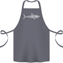 Shark Silhouette Made of Scuba Diver Diving Cotton Apron 100% Organic Steel