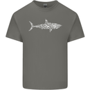 Shark Silhouette Made of Scuba Diver Diving Mens Cotton T-Shirt Tee Top Charcoal