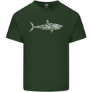 Shark Silhouette Made of Scuba Diver Diving Mens Cotton T-Shirt Tee Top Forest Green