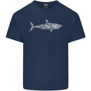 Shark Silhouette Made of Scuba Diver Diving Mens Cotton T-Shirt Tee Top Navy Blue