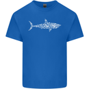 Shark Silhouette Made of Scuba Diver Diving Mens Cotton T-Shirt Tee Top Royal Blue