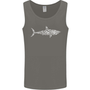 Shark Silhouette Made of Scuba Diver Diving Mens Vest Tank Top Charcoal