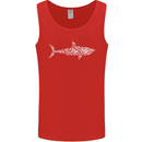 Shark Silhouette Made of Scuba Diver Diving Mens Vest Tank Top Red