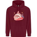 Shark Sushi Mens 80% Cotton Hoodie Maroon