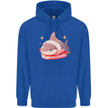 Shark Sushi Mens 80% Cotton Hoodie Royal Blue