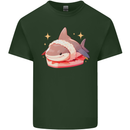 Shark Sushi Mens Cotton T-Shirt Tee Top Forest Green