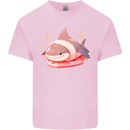 Shark Sushi Mens Cotton T-Shirt Tee Top Light Pink
