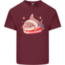 Shark Sushi Mens Cotton T-Shirt Tee Top Maroon