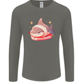 Shark Sushi Mens Long Sleeve T-Shirt Charcoal