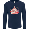 Shark Sushi Mens Long Sleeve T-Shirt Navy Blue