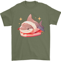 Shark Sushi Mens T-Shirt 100% Cotton Military Green