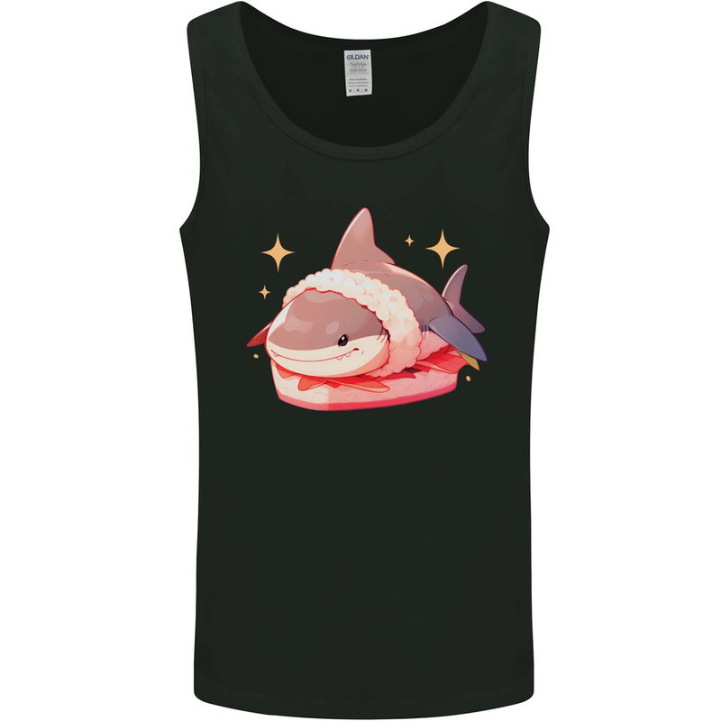 Shark Sushi Mens Vest Tank Top Black