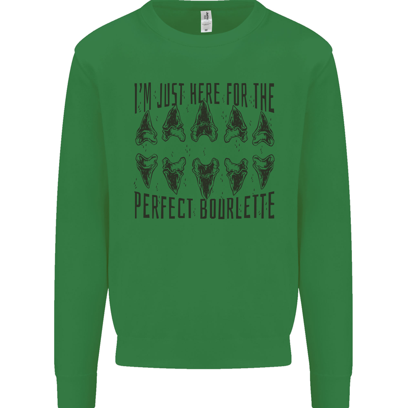 Shark Teeth Fossils Megalodon Palaeontology Mens Sweatshirt Jumper Irish Green