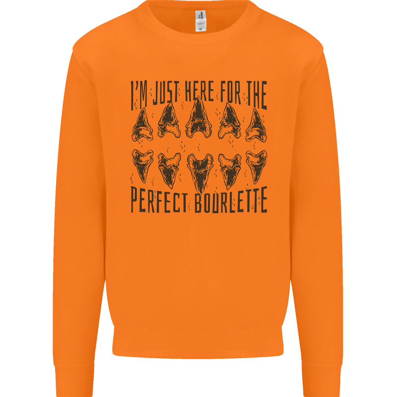 Shark Teeth Fossils Megalodon Palaeontology Mens Sweatshirt Jumper Orange