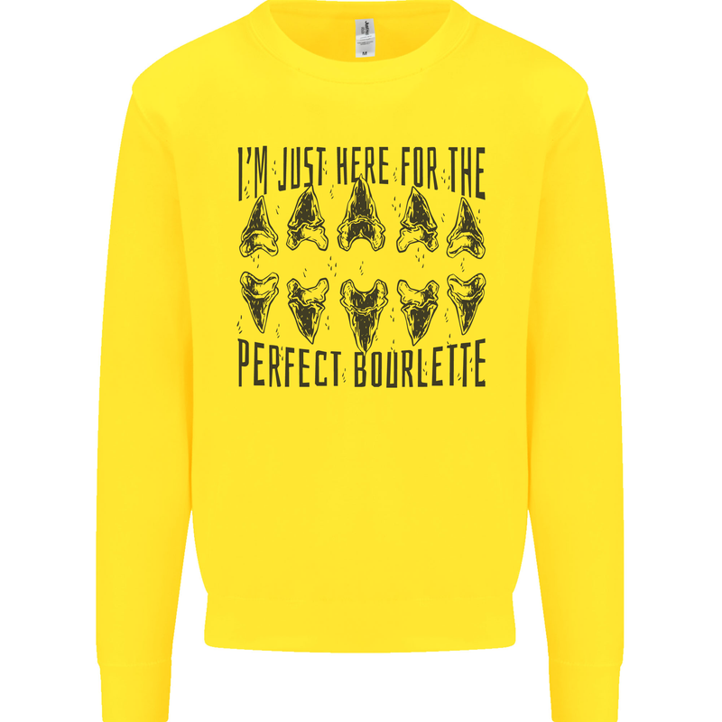 Shark Teeth Fossils Megalodon Palaeontology Mens Sweatshirt Jumper Yellow