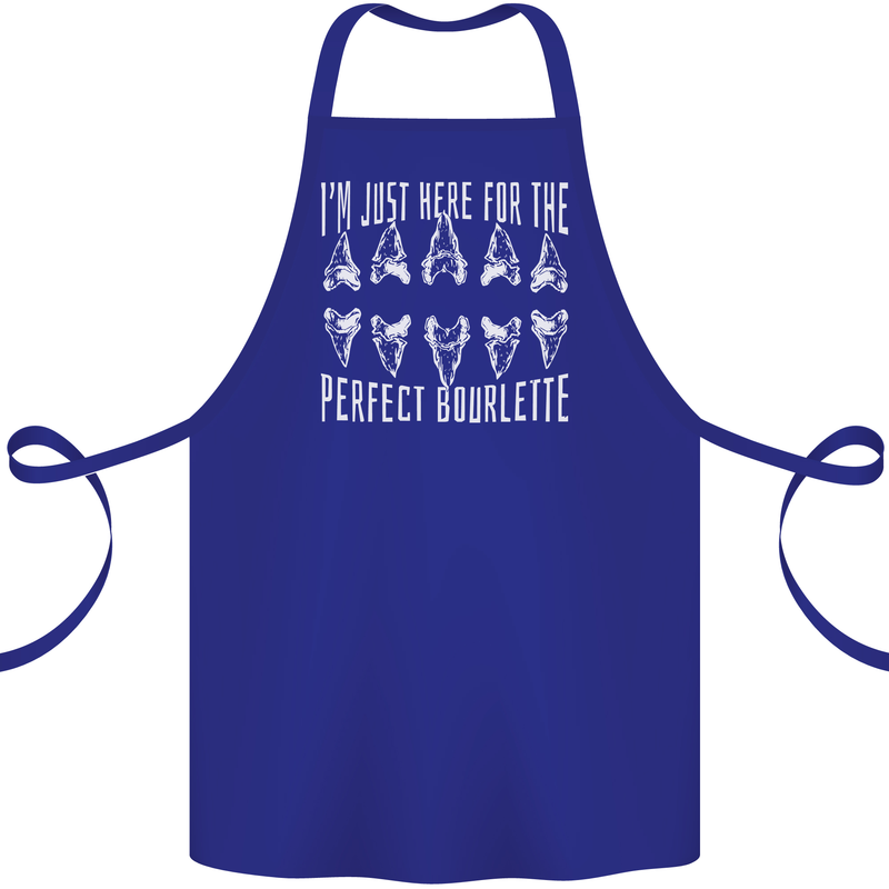 Shark Teeth Fossils Palaeontology Megalodon Cotton Apron 100% Organic Royal Blue