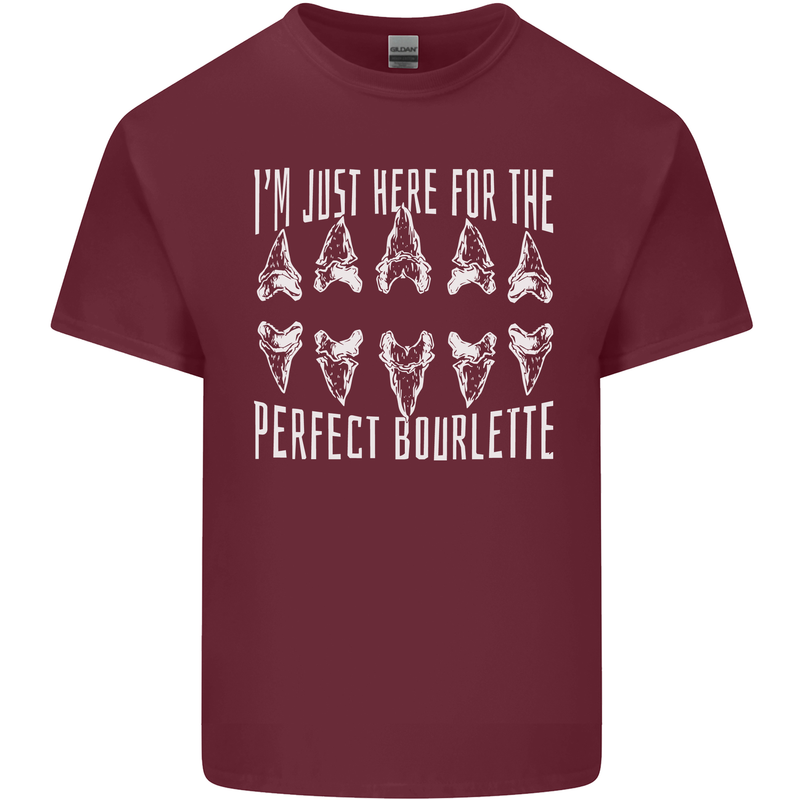 Shark Teeth Fossils Palaeontology Megalodon Mens Cotton T-Shirt Tee Top Maroon