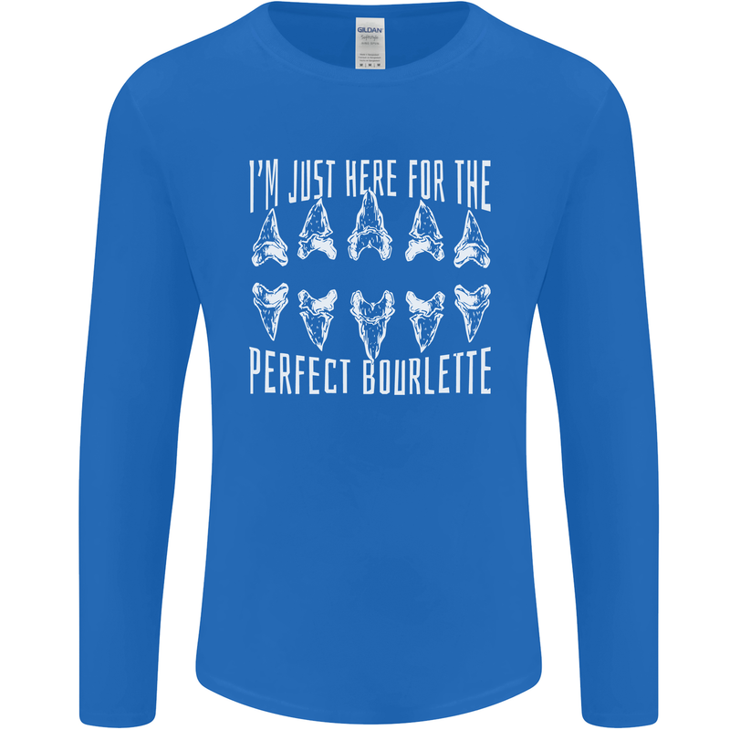 Shark Teeth Fossils Palaeontology Megalodon Mens Long Sleeve T-Shirt Royal Blue