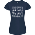 Shark Teeth Fossils Palaeontology Megalodon Womens Petite Cut T-Shirt Navy Blue
