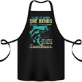 She Bends Over Rude Fishing Funny Cotton Apron 100% Organic Black