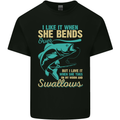 She Bends Over Rude Fishing Funny Kids T-Shirt Childrens Black
