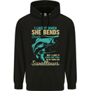 She Bends Over Rude Fishing Funny Mens 80% Cotton Hoodie Black
