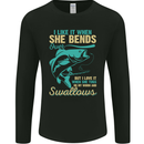 She Bends Over Rude Fishing Funny Mens Long Sleeve T-Shirt Black