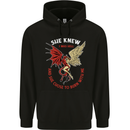 She Knew I Was Hell Devil & Angel Valentines Day Childrens Kids Hoodie Black