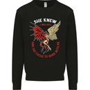 She Knew I Was Hell Devil & Angel Valentines Day Kids Sweatshirt Jumper Black