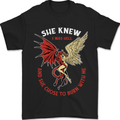 She Knew I Was Hell Devil & Angel Valentines Day Mens T-Shirt 100% Cotton Black