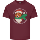 Sheltie Dog Christmas Mens Cotton T-Shirt Tee Top Maroon