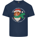 Sheltie Dog Christmas Mens Cotton T-Shirt Tee Top Navy Blue