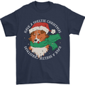 Sheltie Dog Christmas Mens T-Shirt 100% Cotton Navy Blue